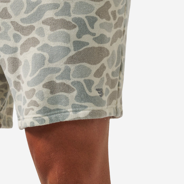 Vintage Wash French Terry Shorts in Classic Deer Camo