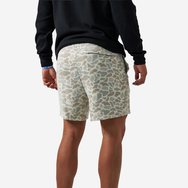 Vintage Wash French Terry Shorts in Classic Deer Camo