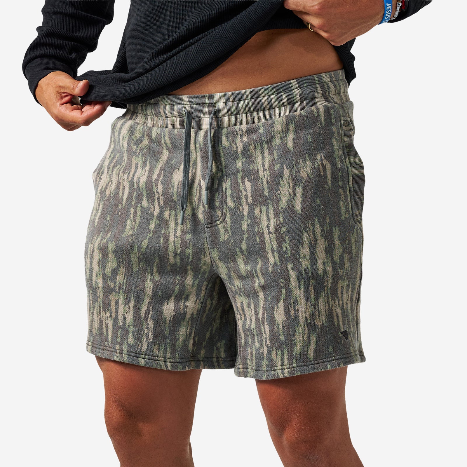Vintage Wash French Terry Shorts in Midlands Camo