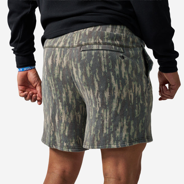 Vintage Wash French Terry Shorts in Midlands Camo
