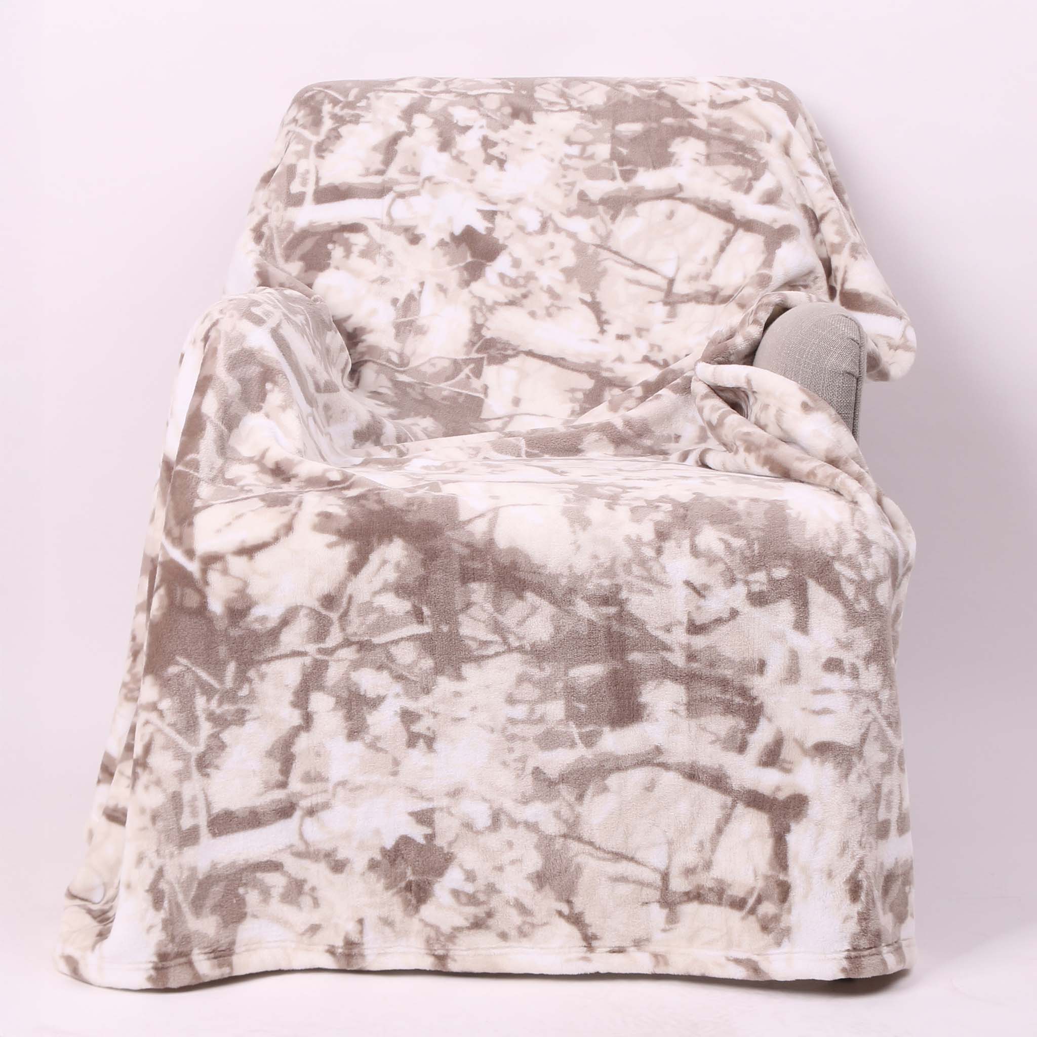 White Camo Printed Fleece Blanket