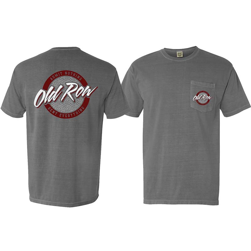 Old Row Circle Logo Grey And Maroon Short Sleeve T-Shirt