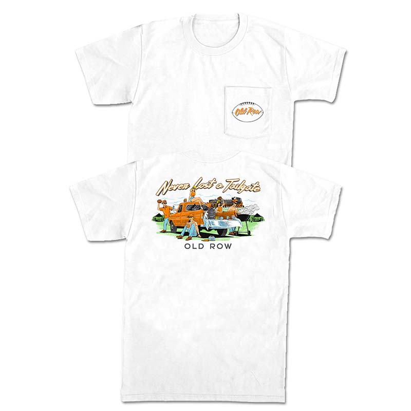 Tailgate Season Short Sleeve T-Shirt in White and Orange