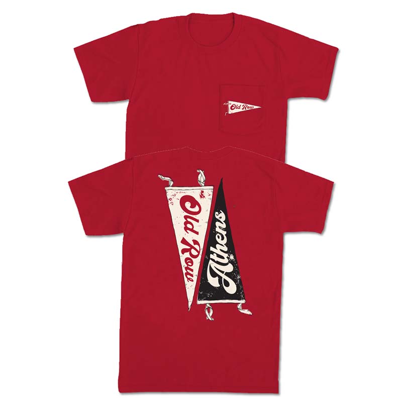 Collegiate Pennant Short Sleeve T-Shirt in Red