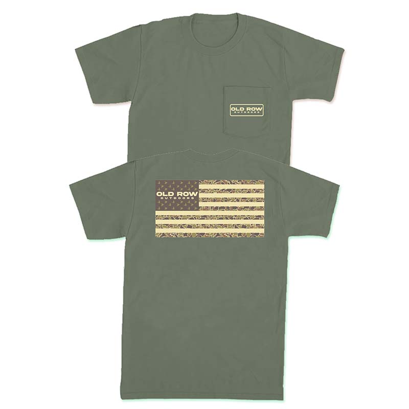 Outdoors Camo Flag Short Sleeve T-Shirt
