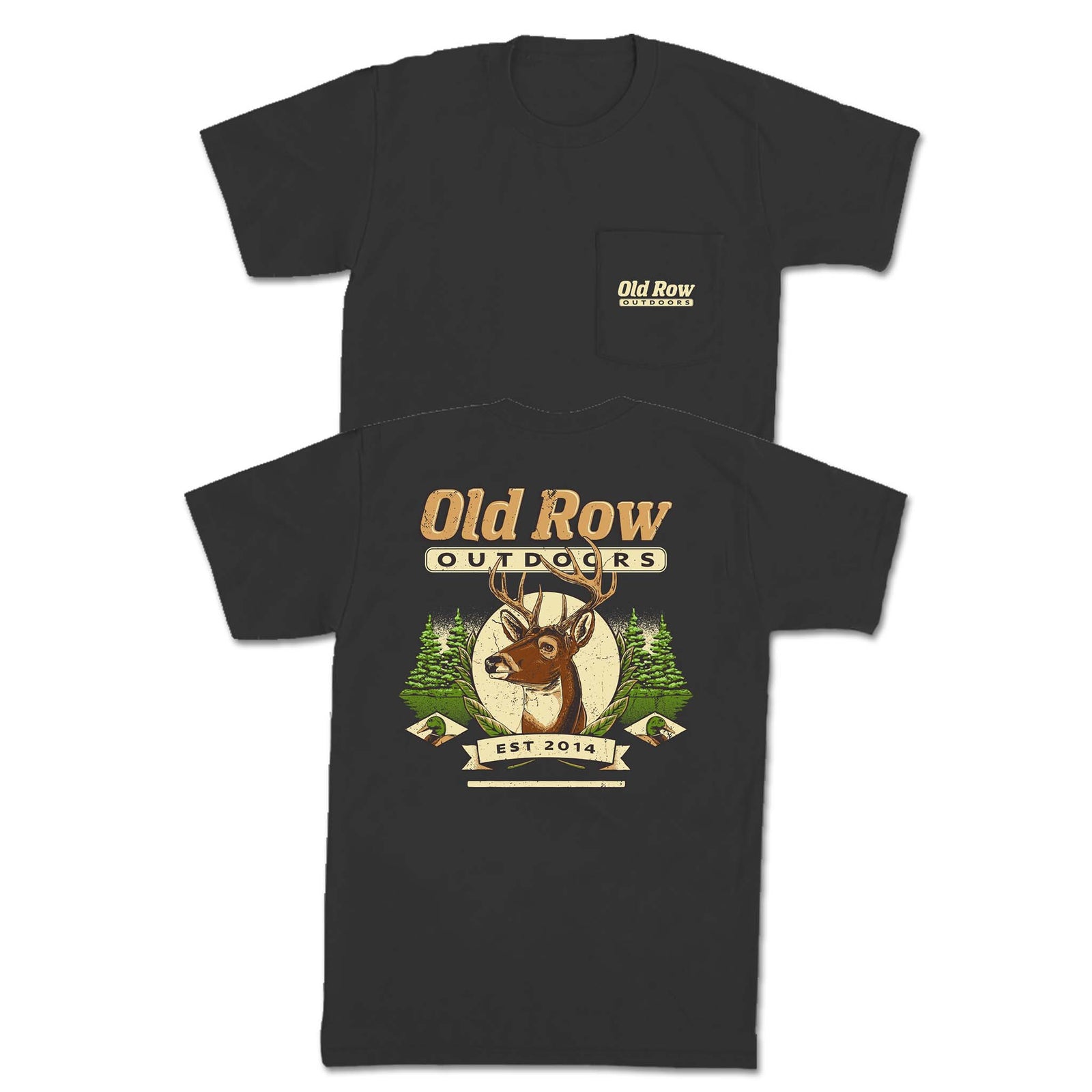 OLD ROW Outdoors Deer Short Sleeve T-Shirt in Pepper GREY