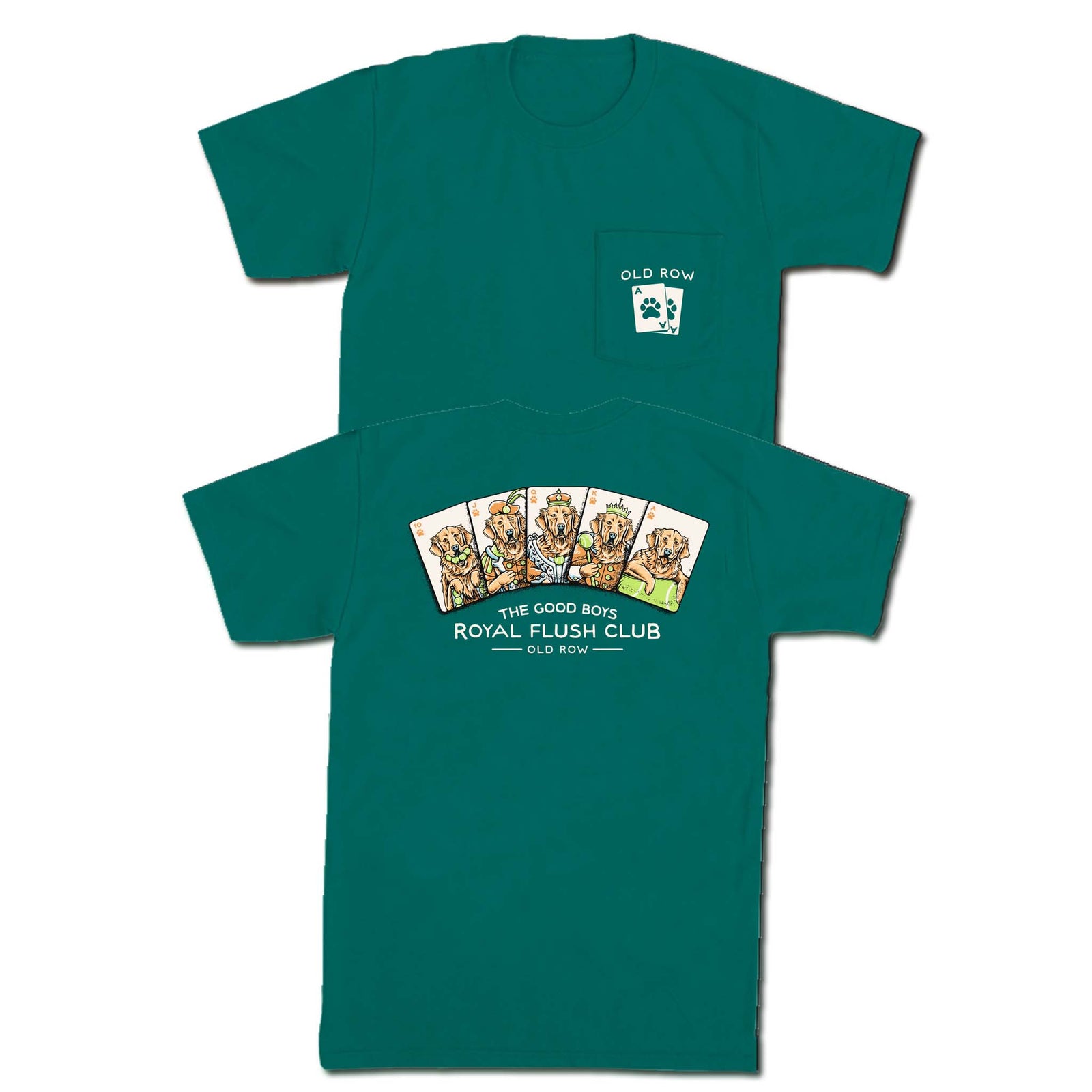 Old Row The Royal Flush Short Sleeve T-Shirt in emerald green