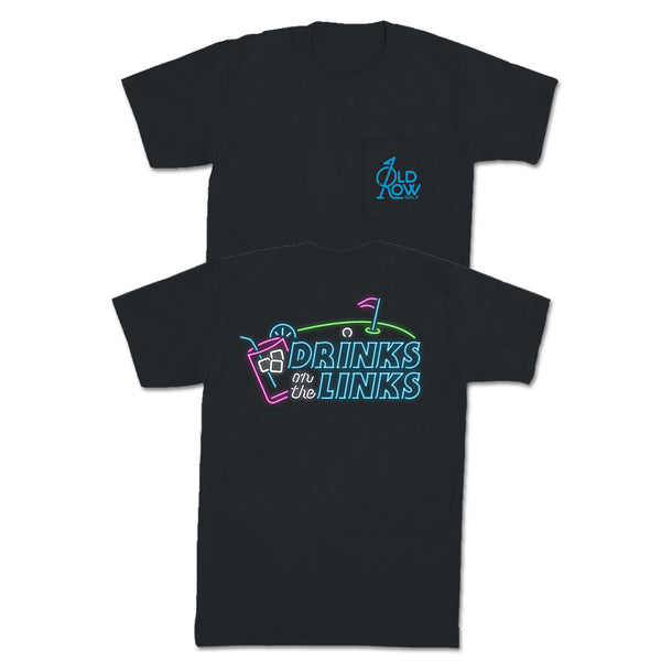 Old Row Drinks On The Links Short Sleeve T-Shirt in black