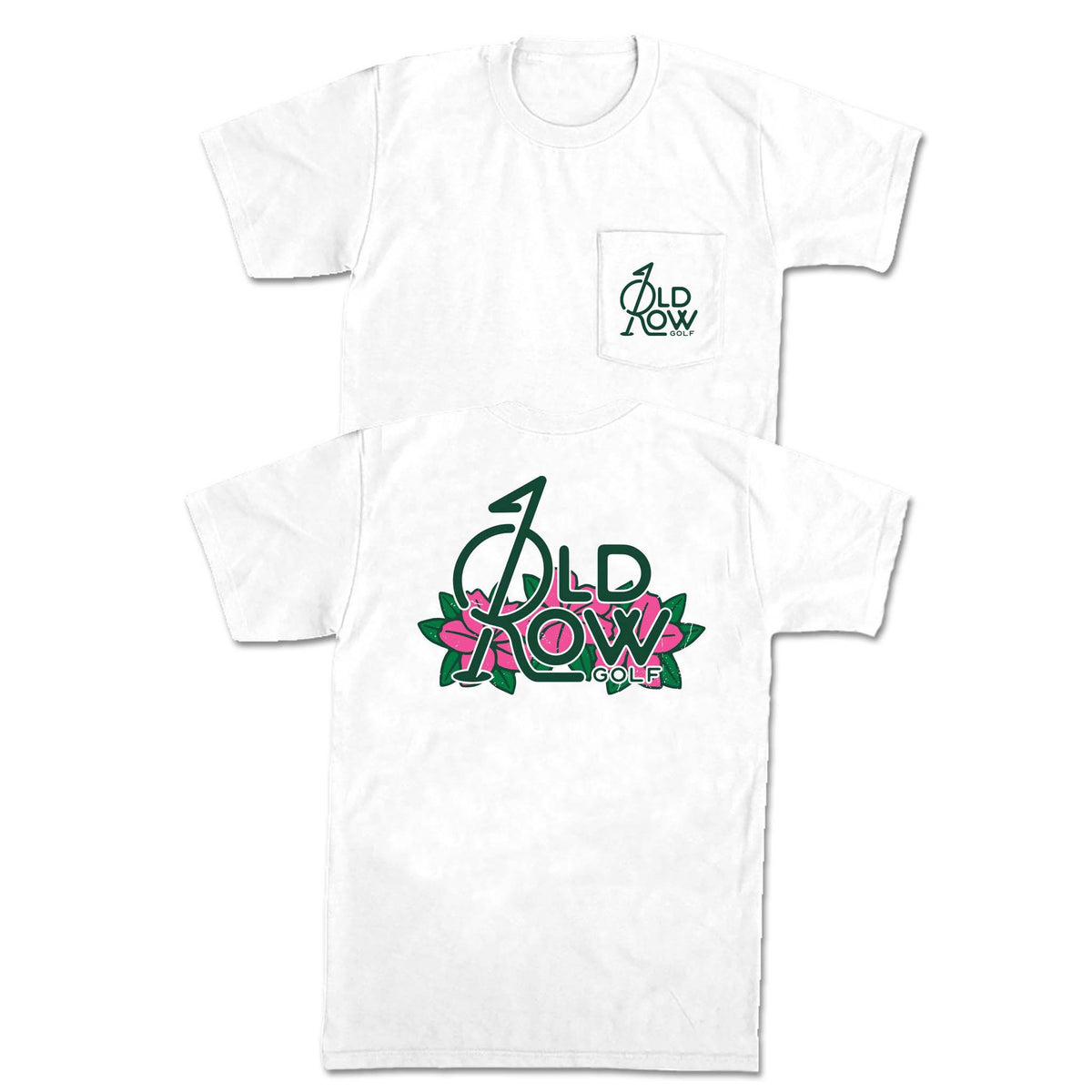 Old Row Golf Flower Short Sleeve T-Shirt in white