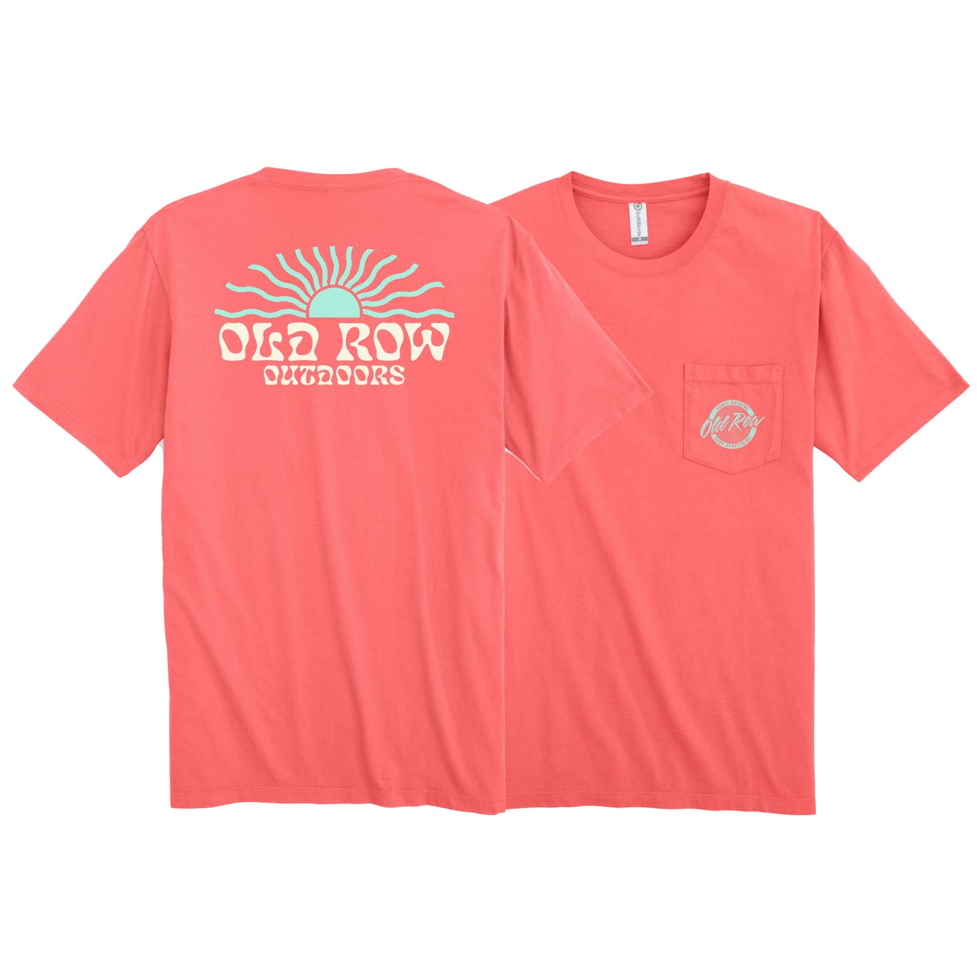Old Row Sunset Short Sleeve T-Shirt in Coral