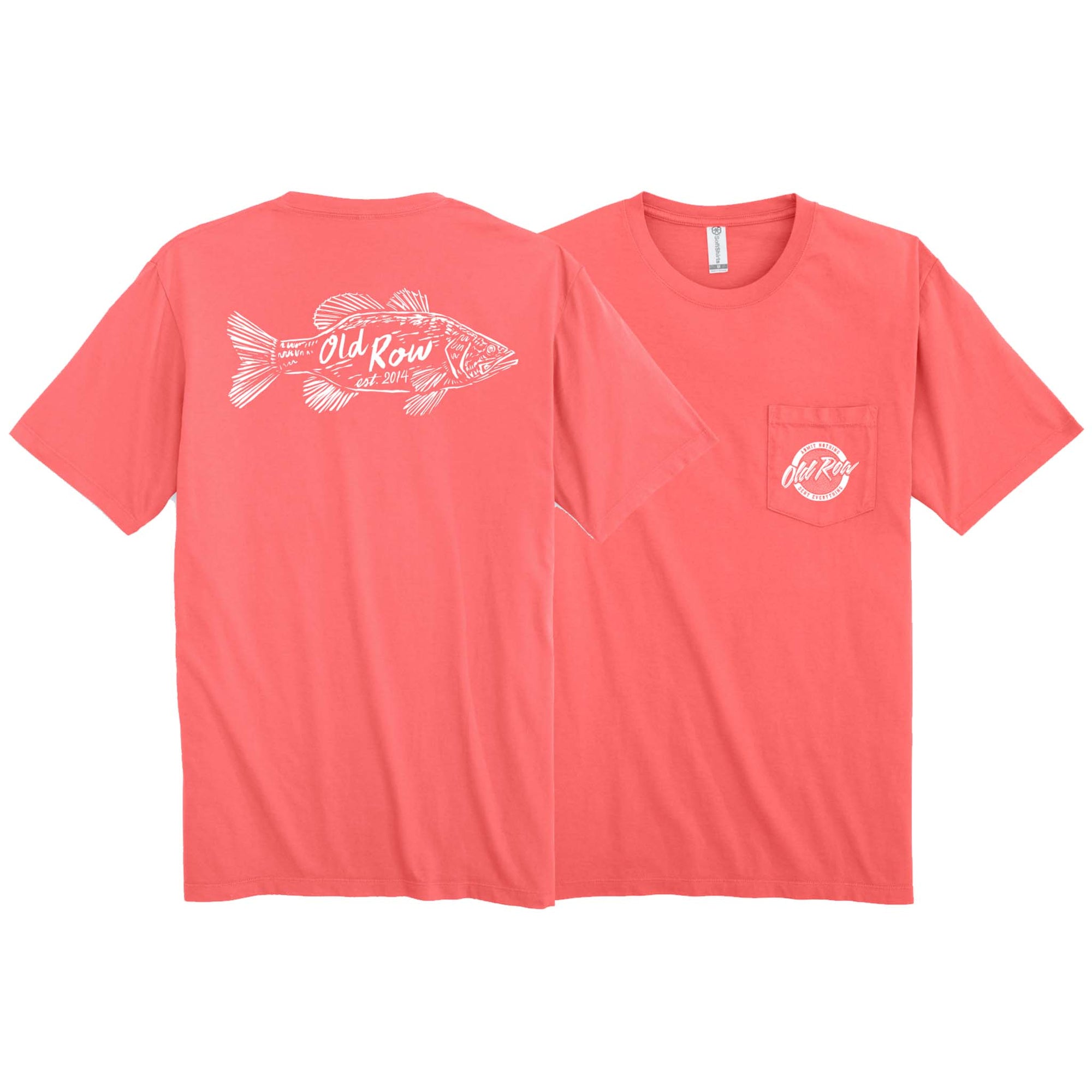 Old Row Fish Short Sleeve T-Shirt in Coral