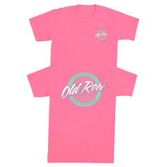 Old Row Circle Logo Short Sleeve T-Shirt in Neon Pink | Palmetto Moon