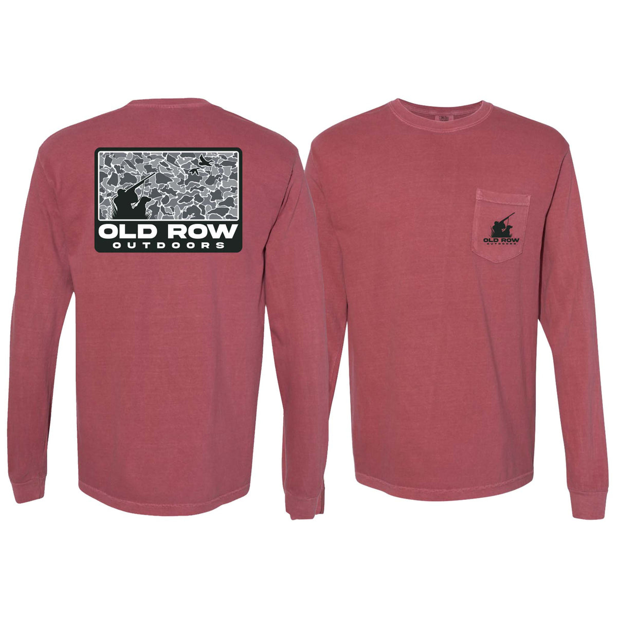 Old Row 80s Camo Dog Long Sleeve T-Shirt in Brick