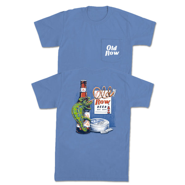 Chameleon Beer Short Sleeve T-Shirt in Washed Denim