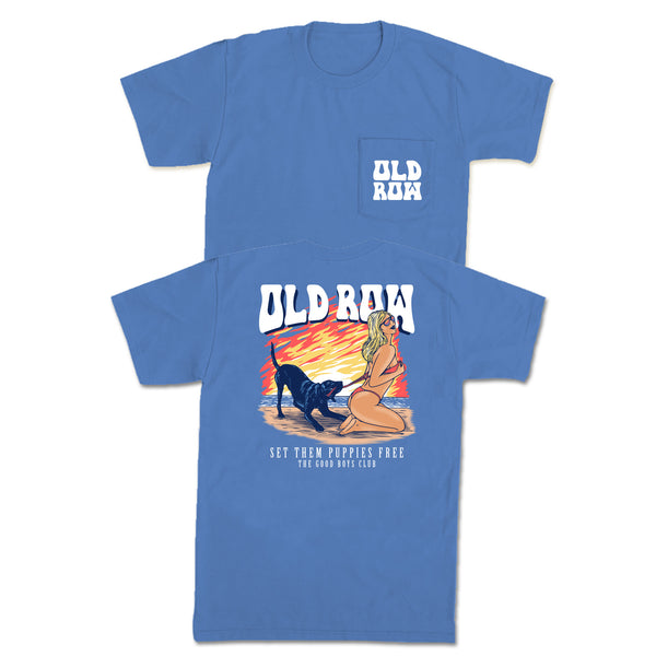Set Them Puppies Free Short Sleeve T-Shirt in Mystic Blue