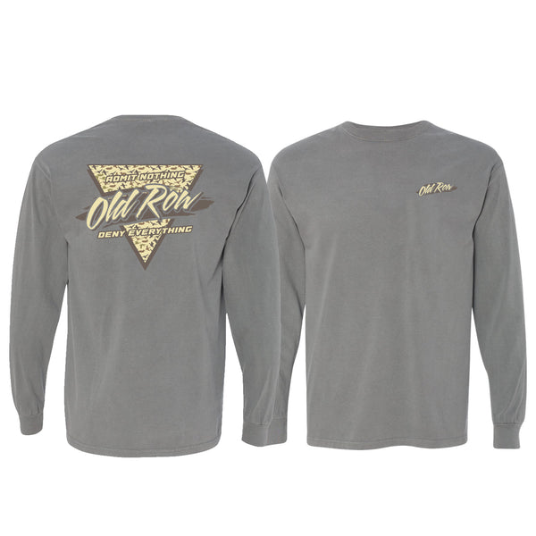 Camo Triangle Logo Long Sleeve Pocket T-Shirt in Grey