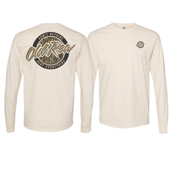 Camo Circle Logo Long Sleeve Pocket T-Shirt in Ivory