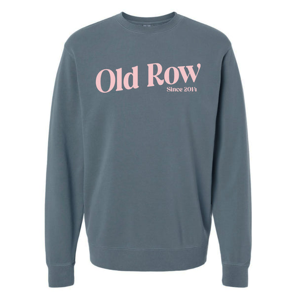 Old Row Puff Arch Crewneck Sweatshirt in Blue Jean