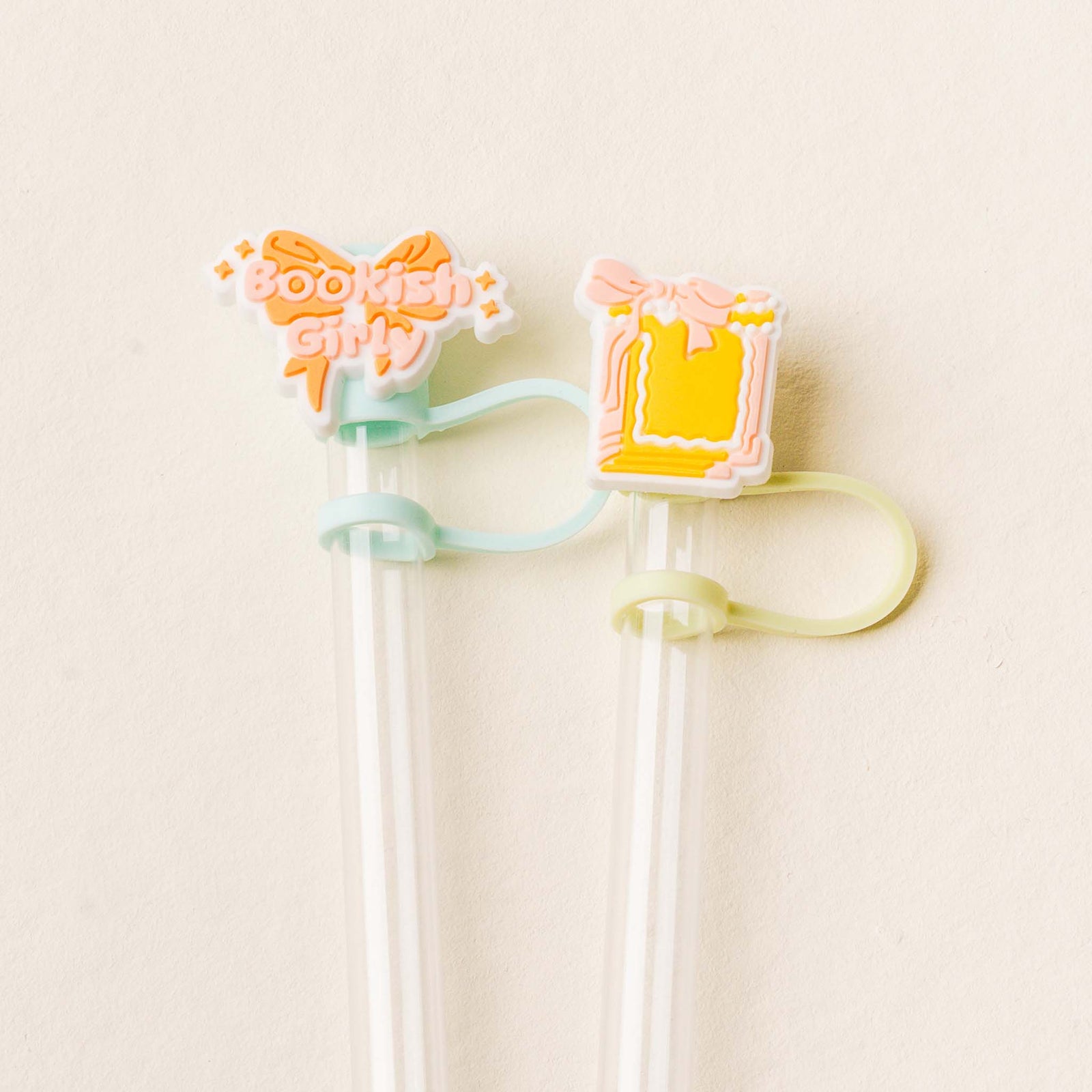 Bookish Girly Straw Topper Set