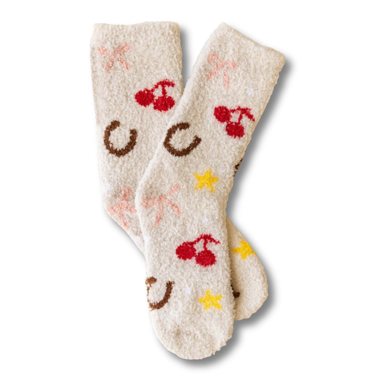 Off white Cozy Socks with all over Western Icons by worn west