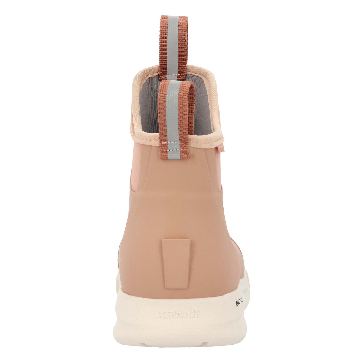 Women's Xtratuf ankle deck boot in cork back view.