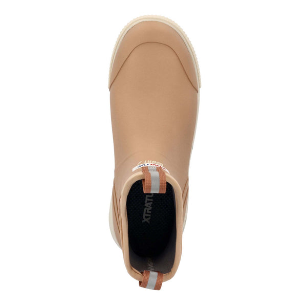 Women's Xtratuf ankle deck boot in cork top view.