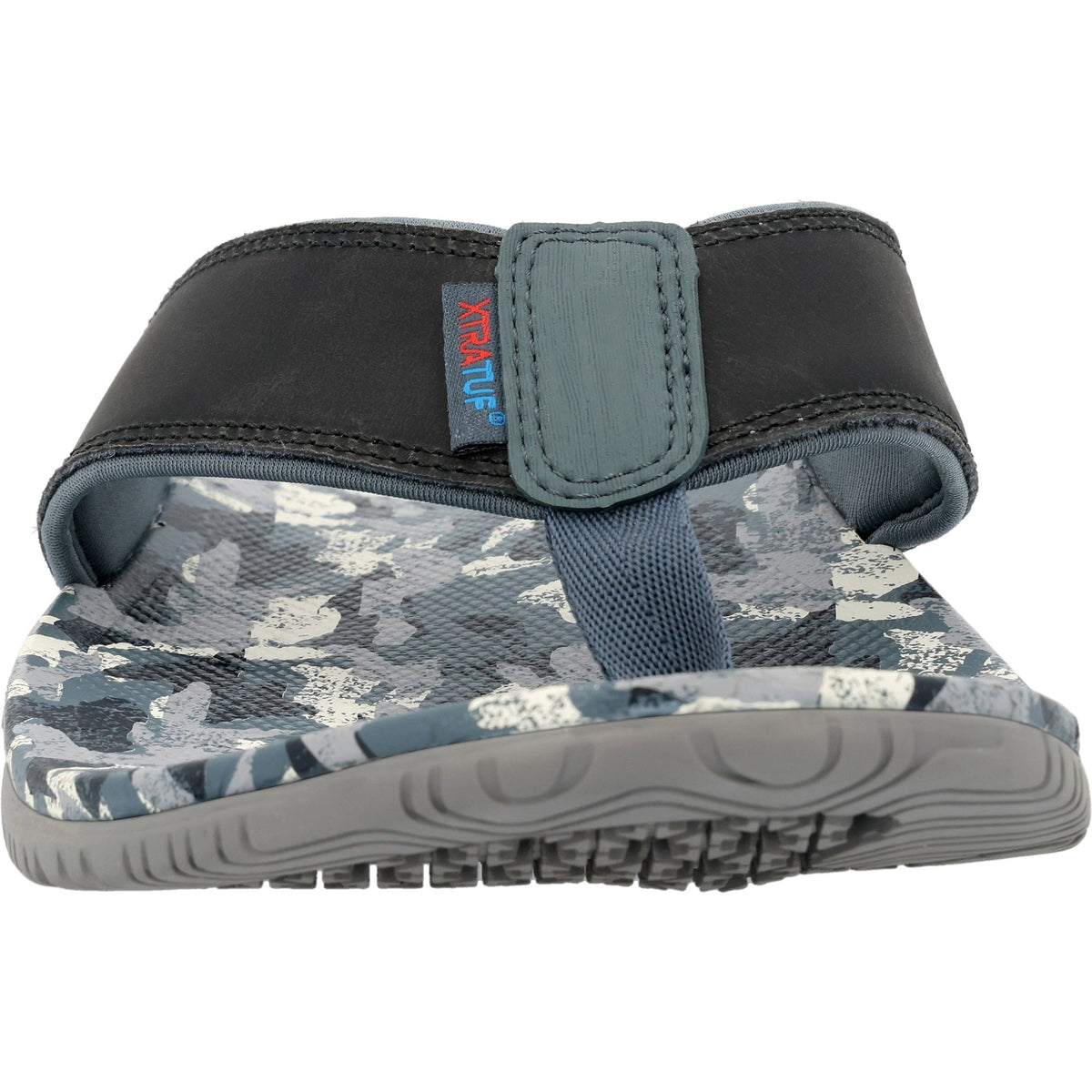 Men's xtratfu auna sandals in blue camo  front view.