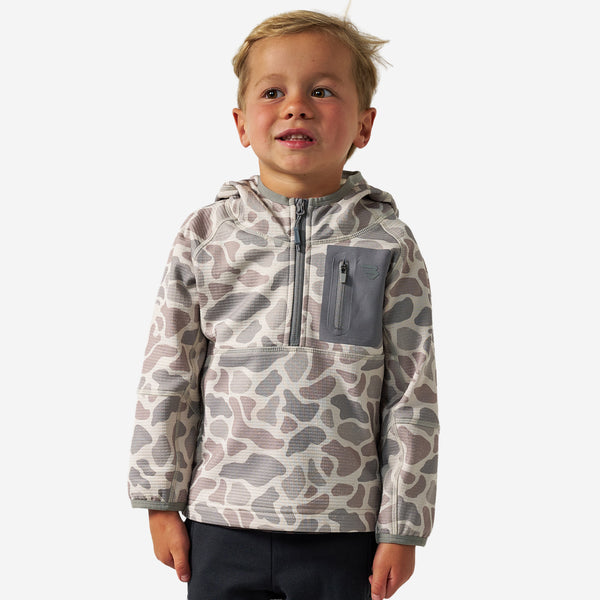 Youth Blaze Tech Half Zip in Classic Deer Camo