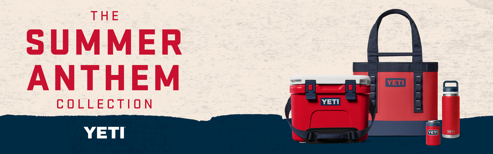 Website hero image promoting the new YETI Summer Anthem collection.