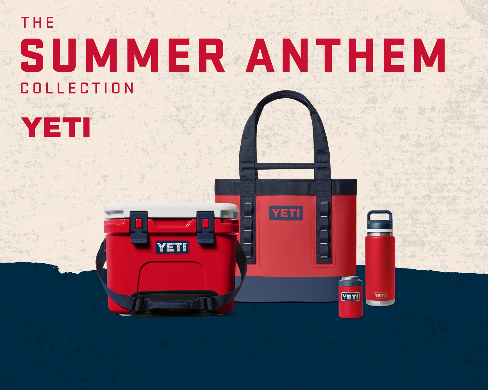 Website hero image promoting the new YETI Summer Anthem collection.
