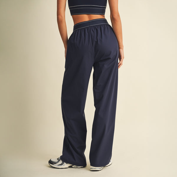 Relaxed Nylon Pants in Navy