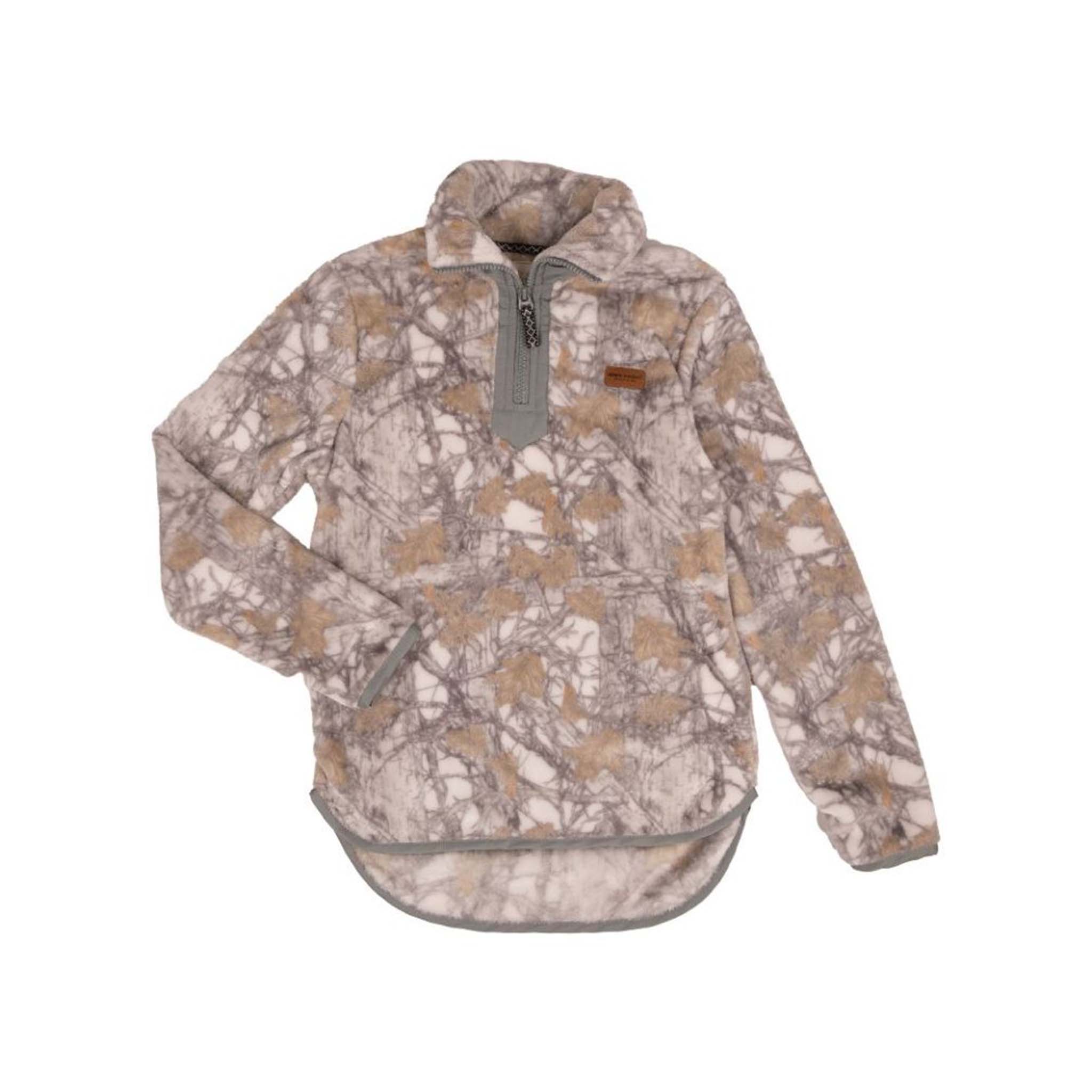Youth Quarter Zip Fleece White Camo