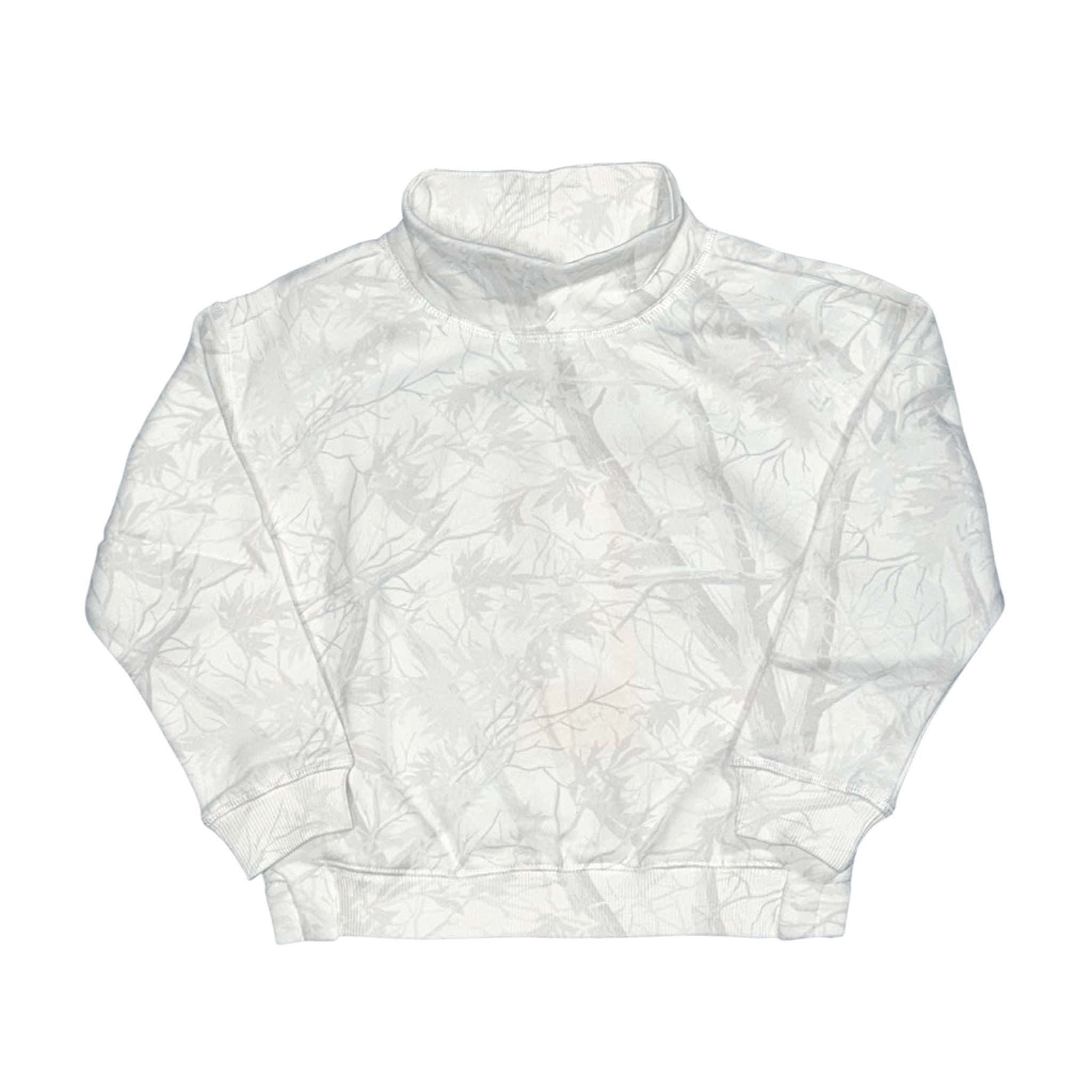 Youth White Woodland Mockneck Sweatshirt