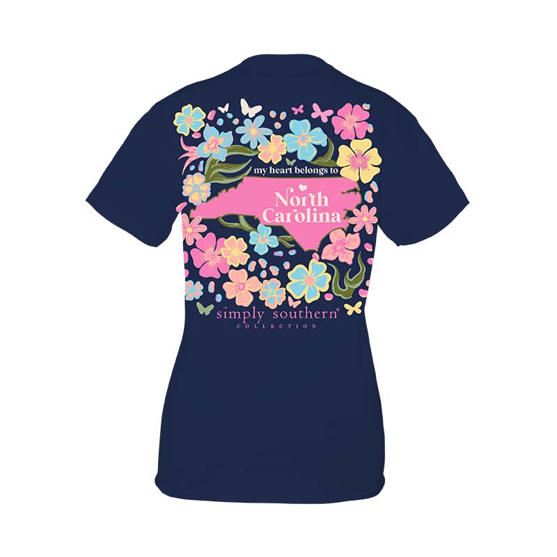 Youth North Carolina State Floral Sleeve T-Shirt