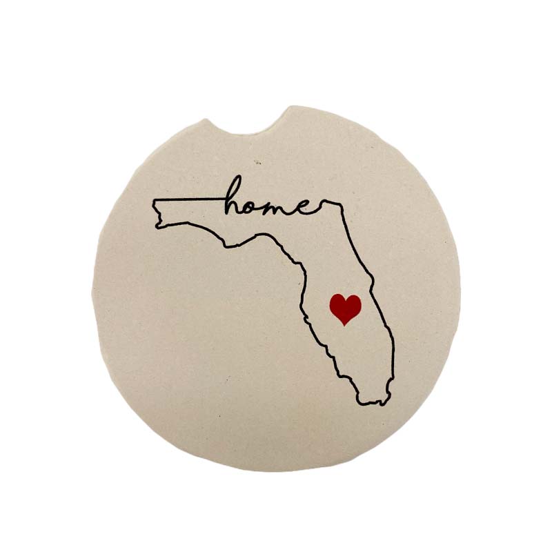 FL Home with Heart Car Coaster