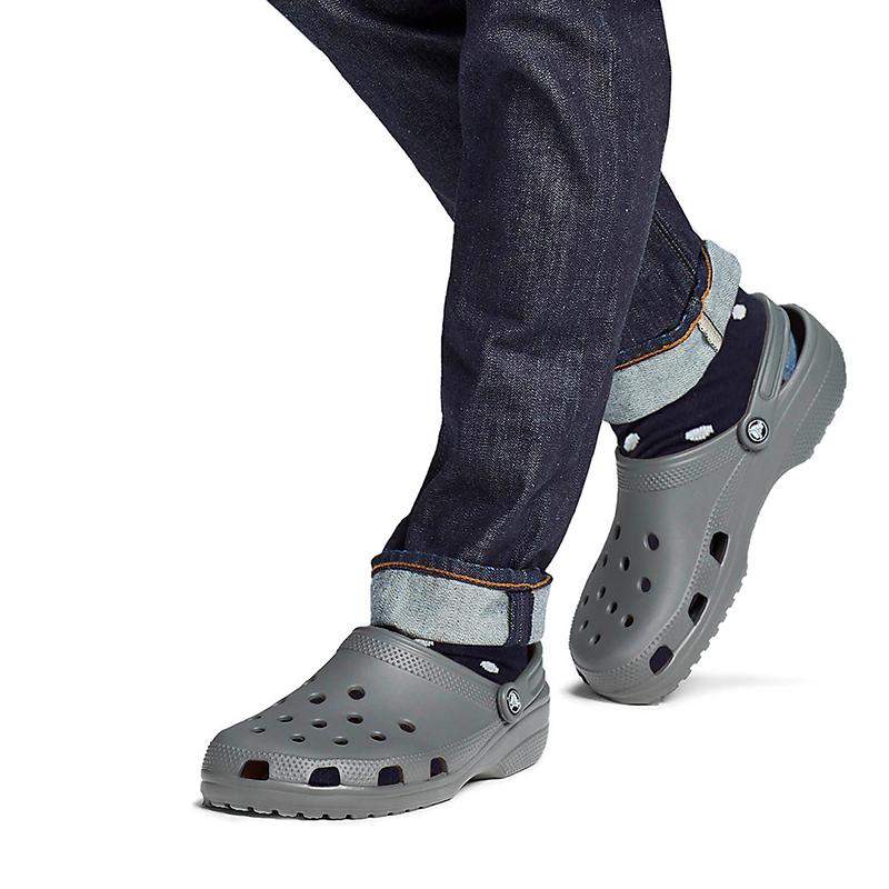Adult Classic Clog in Slate Grey being worn
