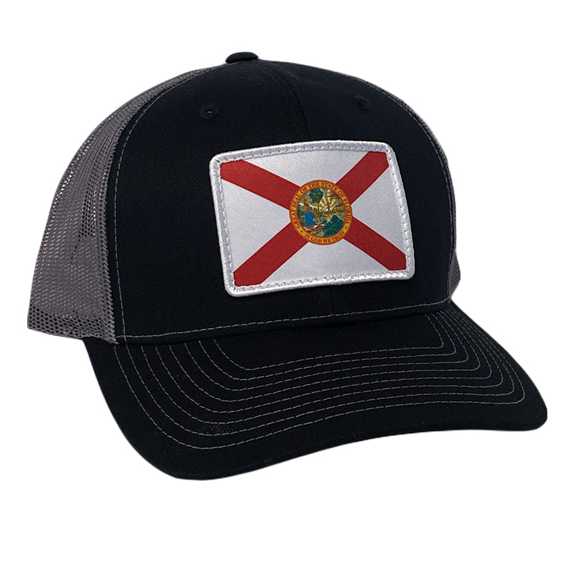 Florida Flag Patch Hat in Black and Charcoal