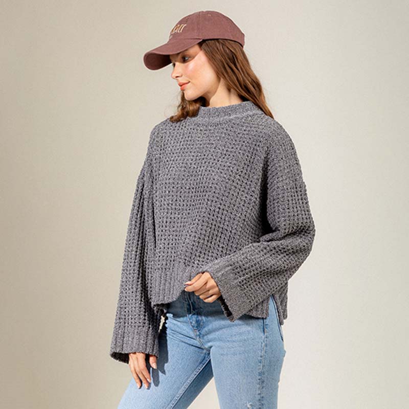 Super Soft Waffle Weave Crewneck Sweater