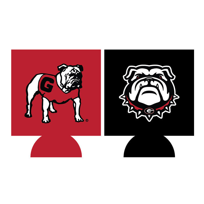 UGA Half Red and Black Bulldogs Regular Can Holder