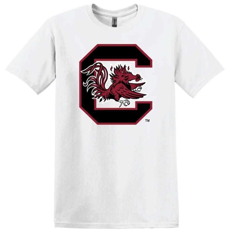USC Block C White Short Sleeve T-Shirt