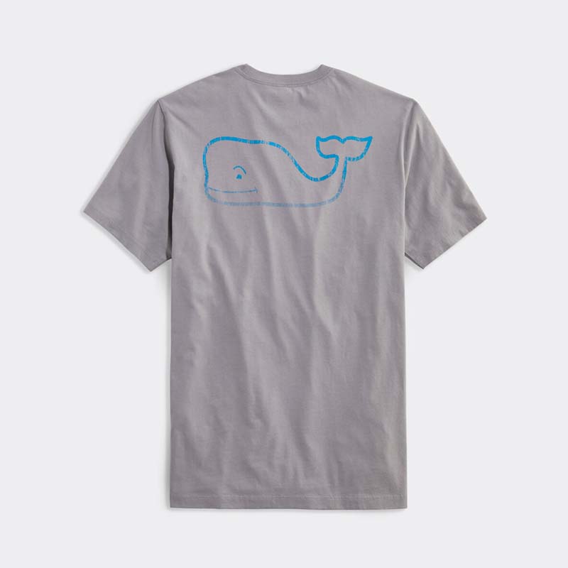 Faded Vintage Whale Short Sleeve T-Shirt in grey back