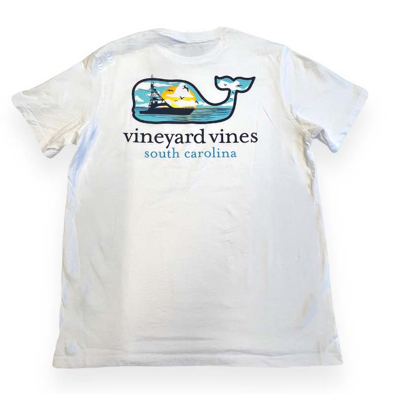 Vineyard Vines Sunset Boat Whale Fill Short Sleeve T-Shirt
