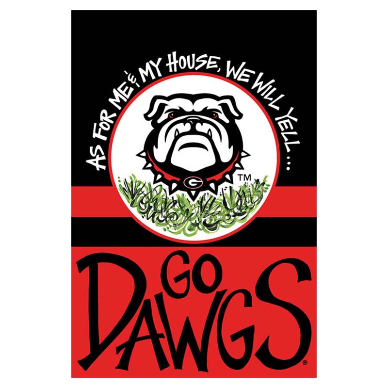 UGA As For Me and My House Garden Flag