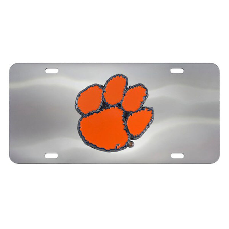 Clemson Orange Tiger Paw License Plate