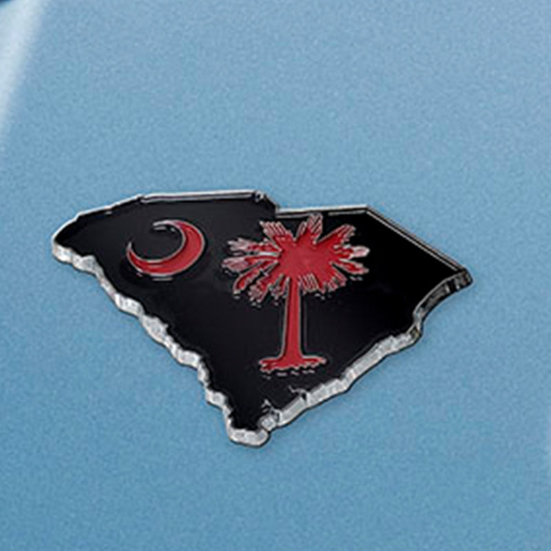 Fan Mats Garnet and Black South Carolina Palm and Moon Car Emblem
