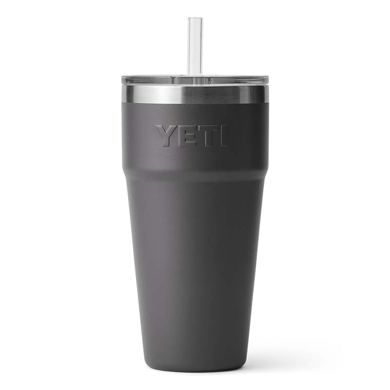 Straw　Stackable　YETI®　Palmetto　26oz.　Charcoal　Moon　with　Rambler　Tumbler　Lid