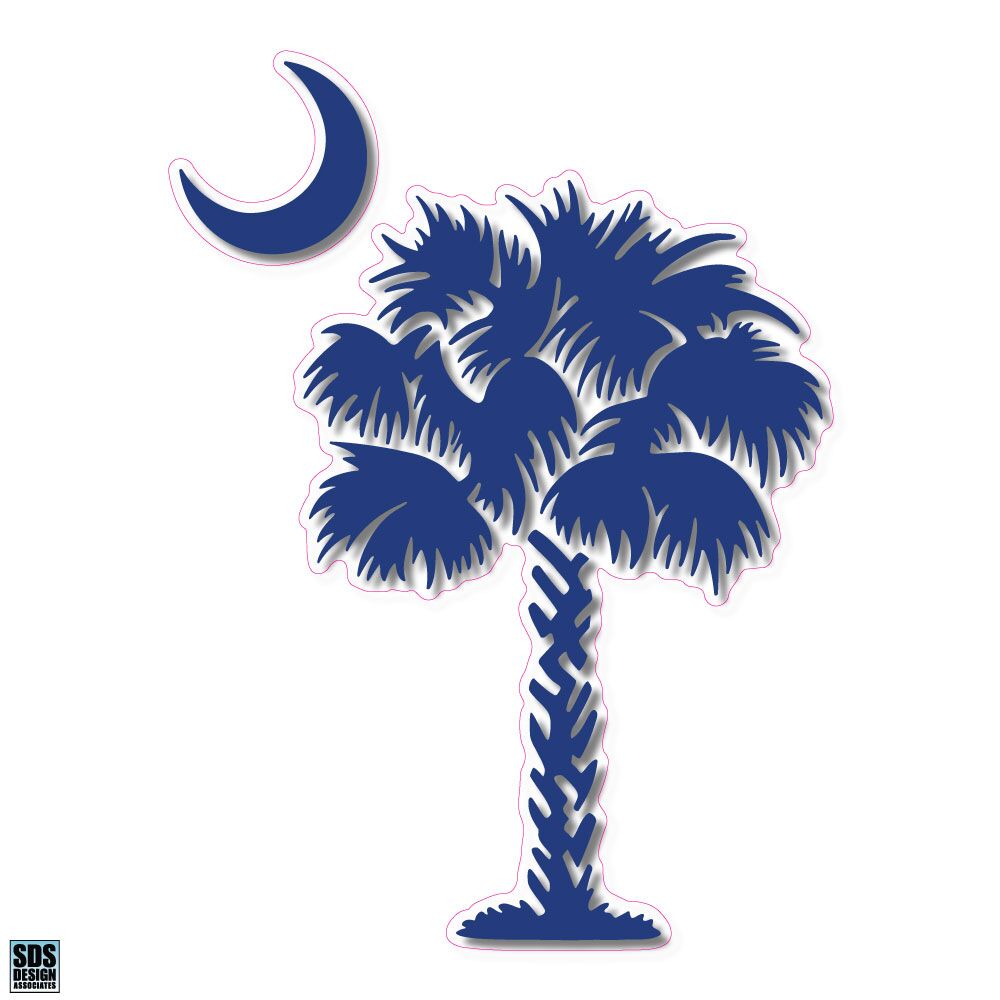 Palmetto Tree 6 inch Decal navy
