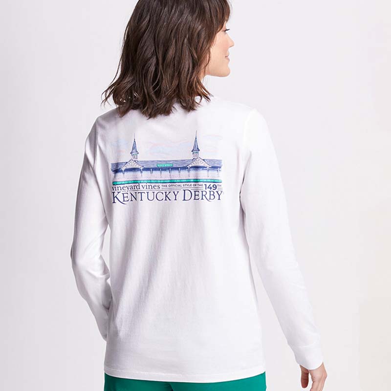 Women's Kentucky Derby Pocket Whale Long Sleeve T-Shirt