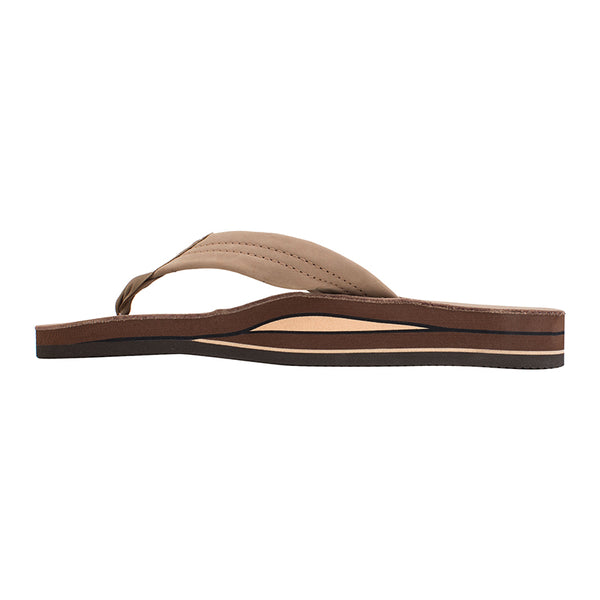 Rainbow Men's Double Layer Sandals in Dark Brown