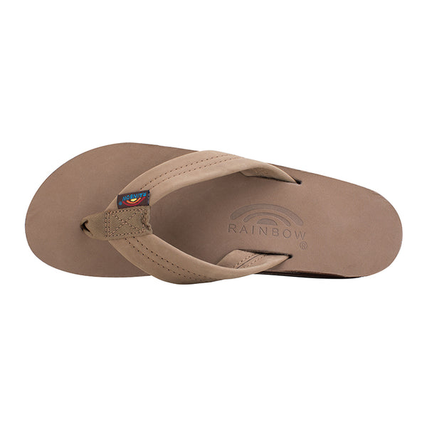 Rainbow Men's Double Layer Sandals in Dark Brown
